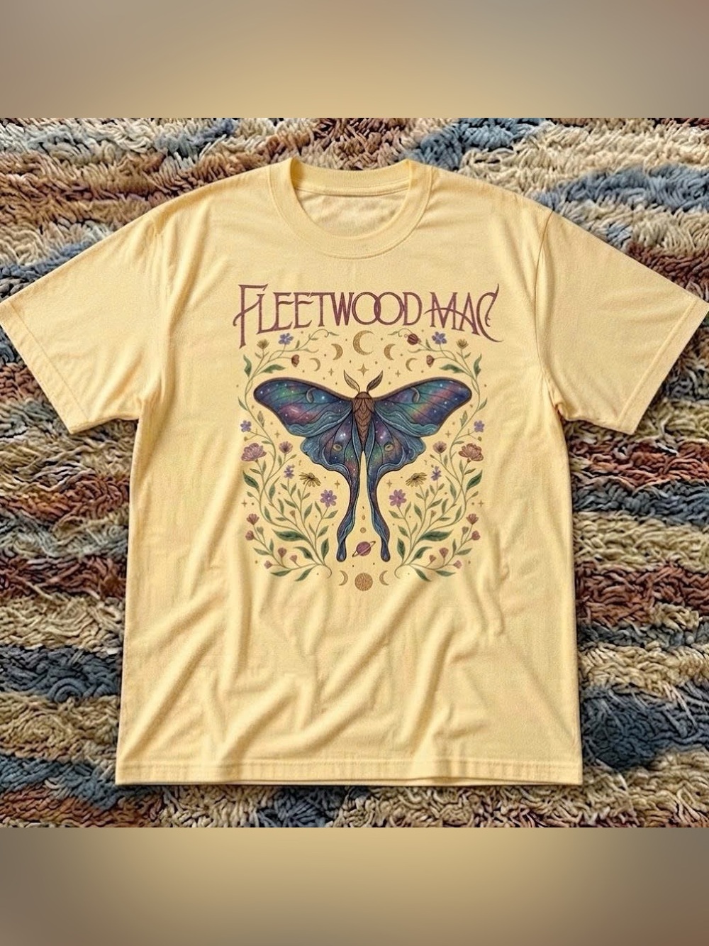 Vintage Yellow Fleetwood Mac Moth Graphic Tee